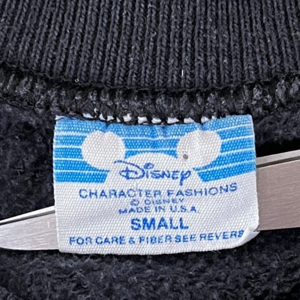 Vintage 80's Disney Disneyland Mickey Mouse Sweatshirt Small Striped Sleeves - Picture 3 of 10